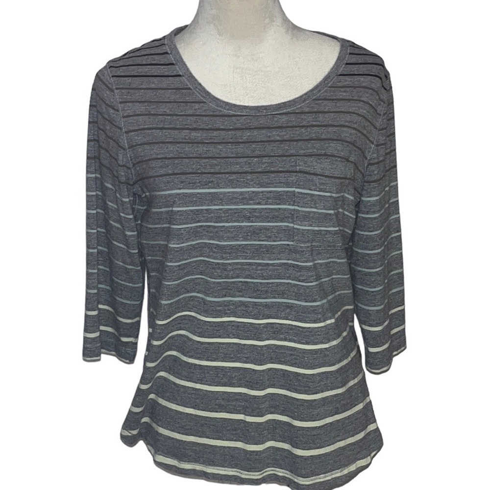 Christopher and Banks women’s 3/4 sleeve top striped top Size Large Petite